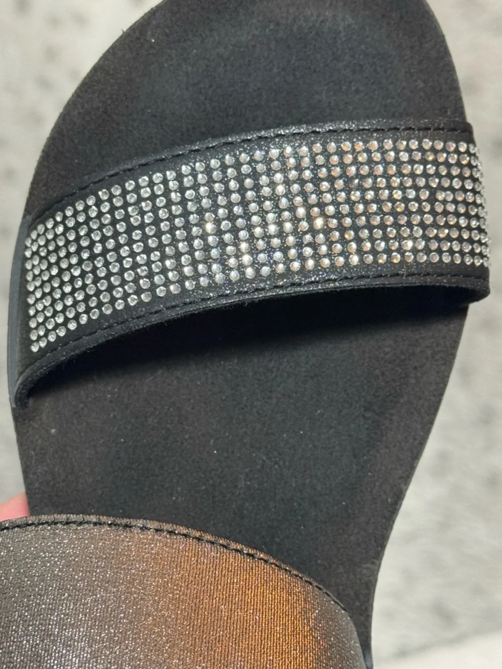 Rohde Black Crystal-Strap Comfort Sandals Women’s Size EU 38 / US 7